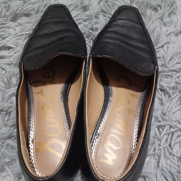 Sam Edelman Black Pointed Square Toe Leather Loafers Womens Size 6.5 - Picture 3 of 13